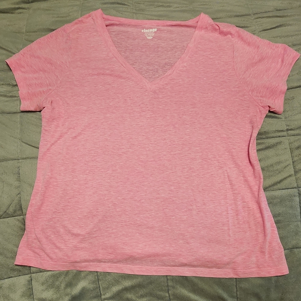 Old NAVY 2X PLUS relaxed Pink V-Neck Women's Top